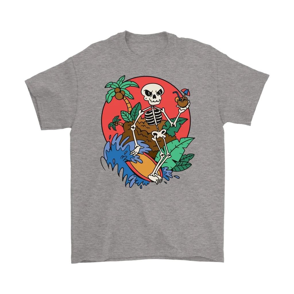 Funny Surfer T-shirt, Surfing Skeleton Shirt, Gift for Surfer, Surfer T-shirt