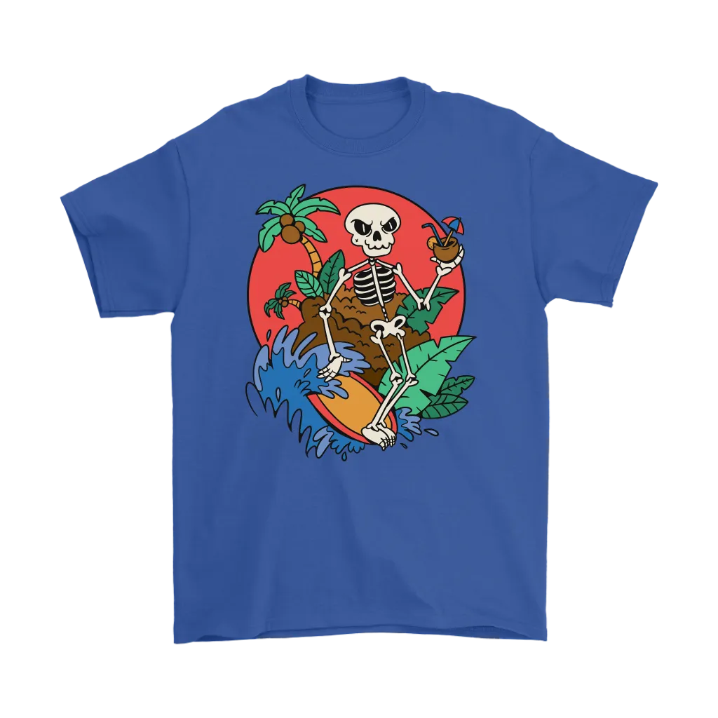 Funny Surfer T-shirt, Surfing Skeleton Shirt, Gift for Surfer, Surfer T-shirt