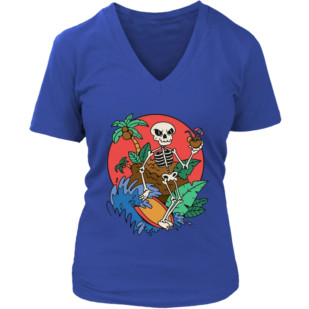 Funny Surfer T-shirt, Surfing Skeleton Shirt, Gift for Surfer, Surfer T-shirt
