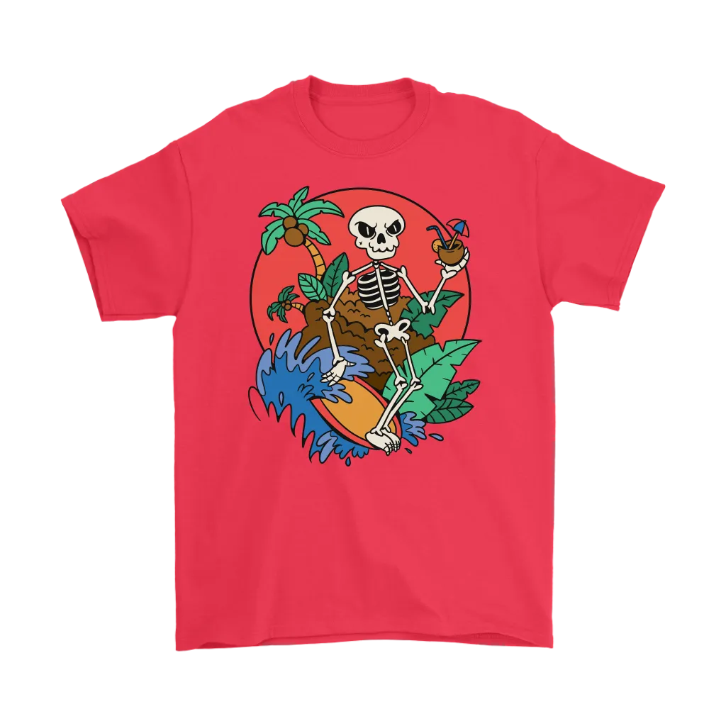 Funny Surfer T-shirt, Surfing Skeleton Shirt, Gift for Surfer, Surfer T-shirt