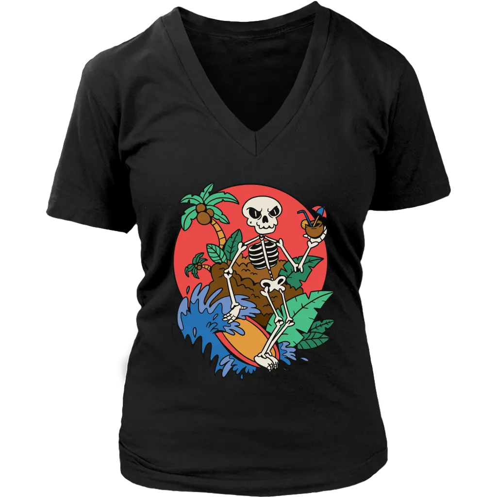 Funny Surfer T-shirt, Surfing Skeleton Shirt, Gift for Surfer, Surfer T-shirt