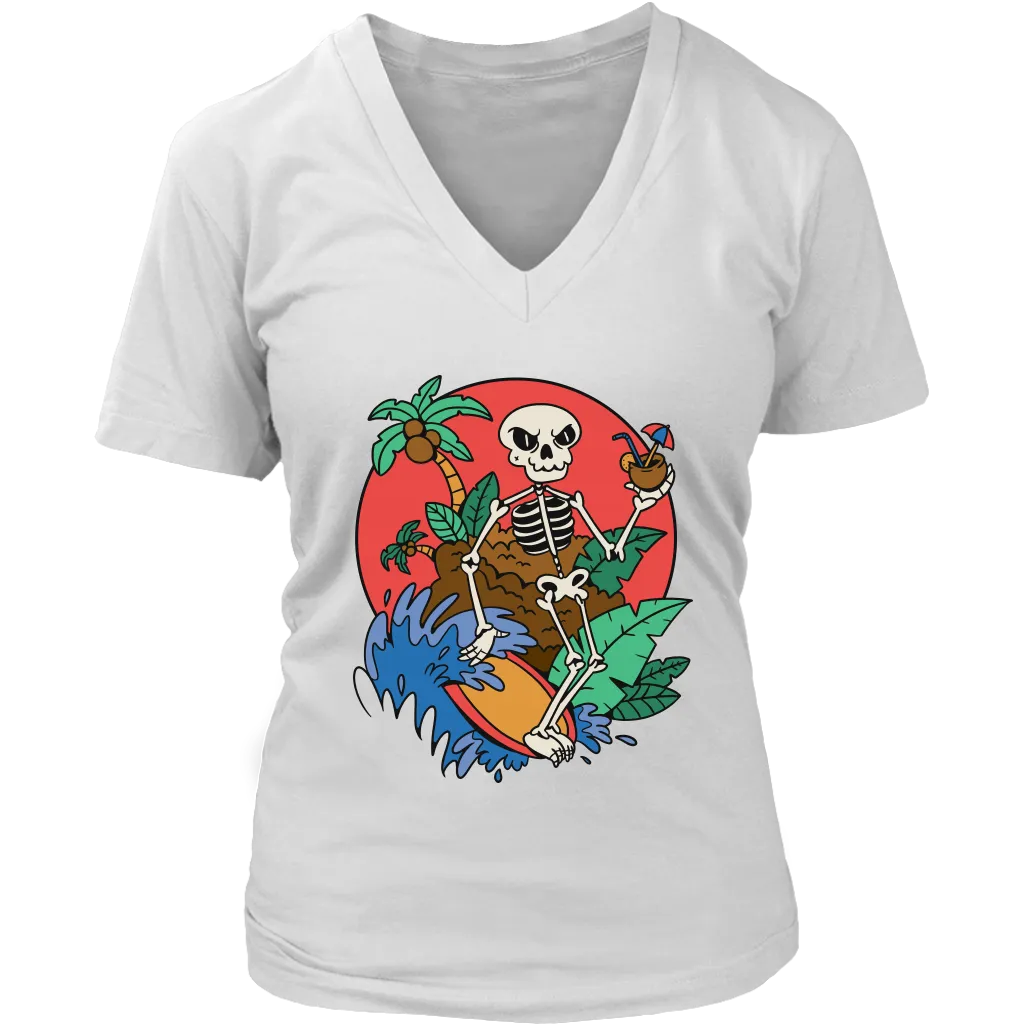 Funny Surfer T-shirt, Surfing Skeleton Shirt, Gift for Surfer, Surfer T-shirt