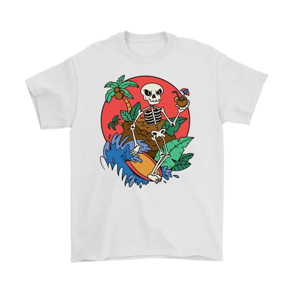 Funny Surfer T-shirt, Surfing Skeleton Shirt, Gift for Surfer, Surfer T-shirt