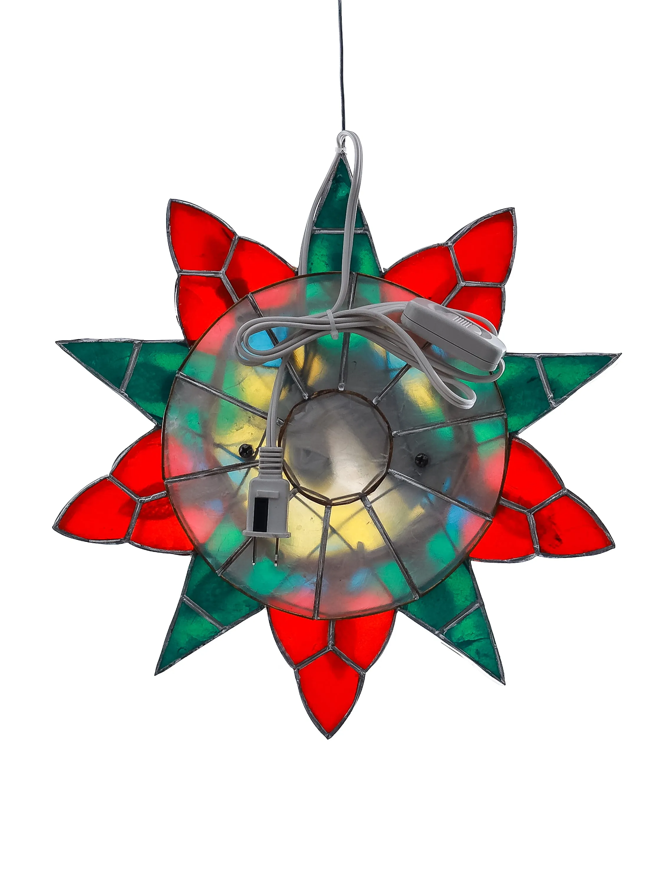 Gift Ko Poinsettia Mini Capiz Parol 14" LED Christmas Lantern