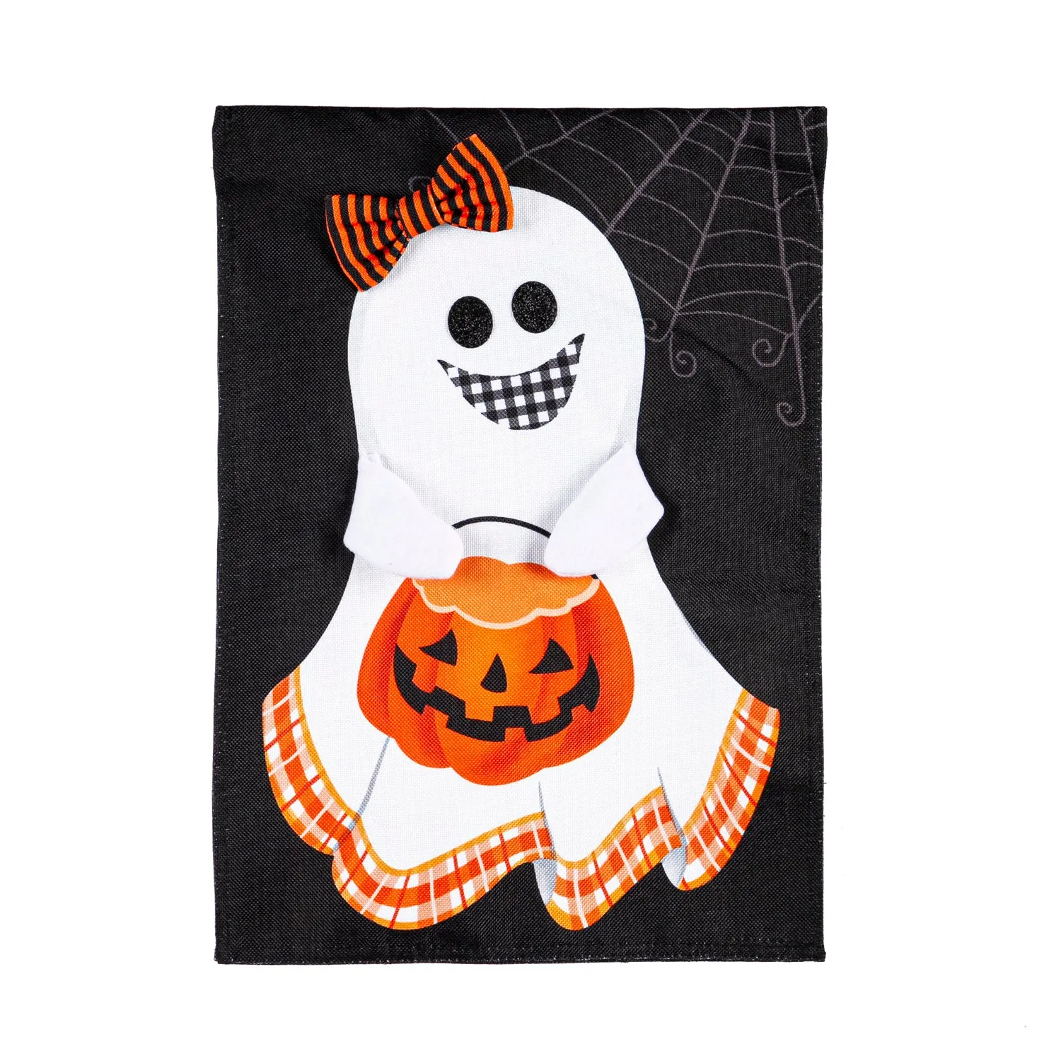Girl and Boy Ghost Reversible Garden Burlap Flag,14b10510fb