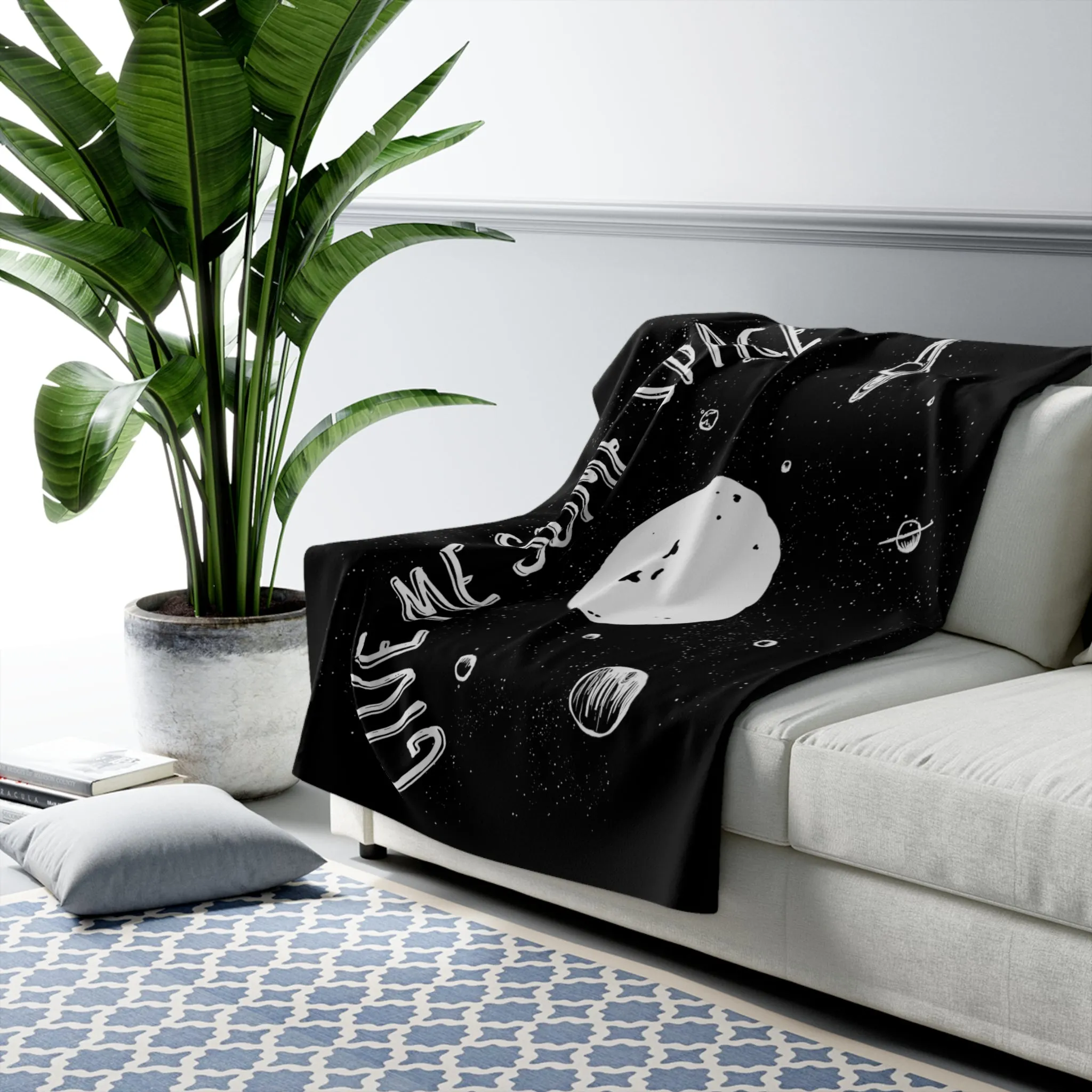 Give Me Some Space Sherpa Fleece Blanket