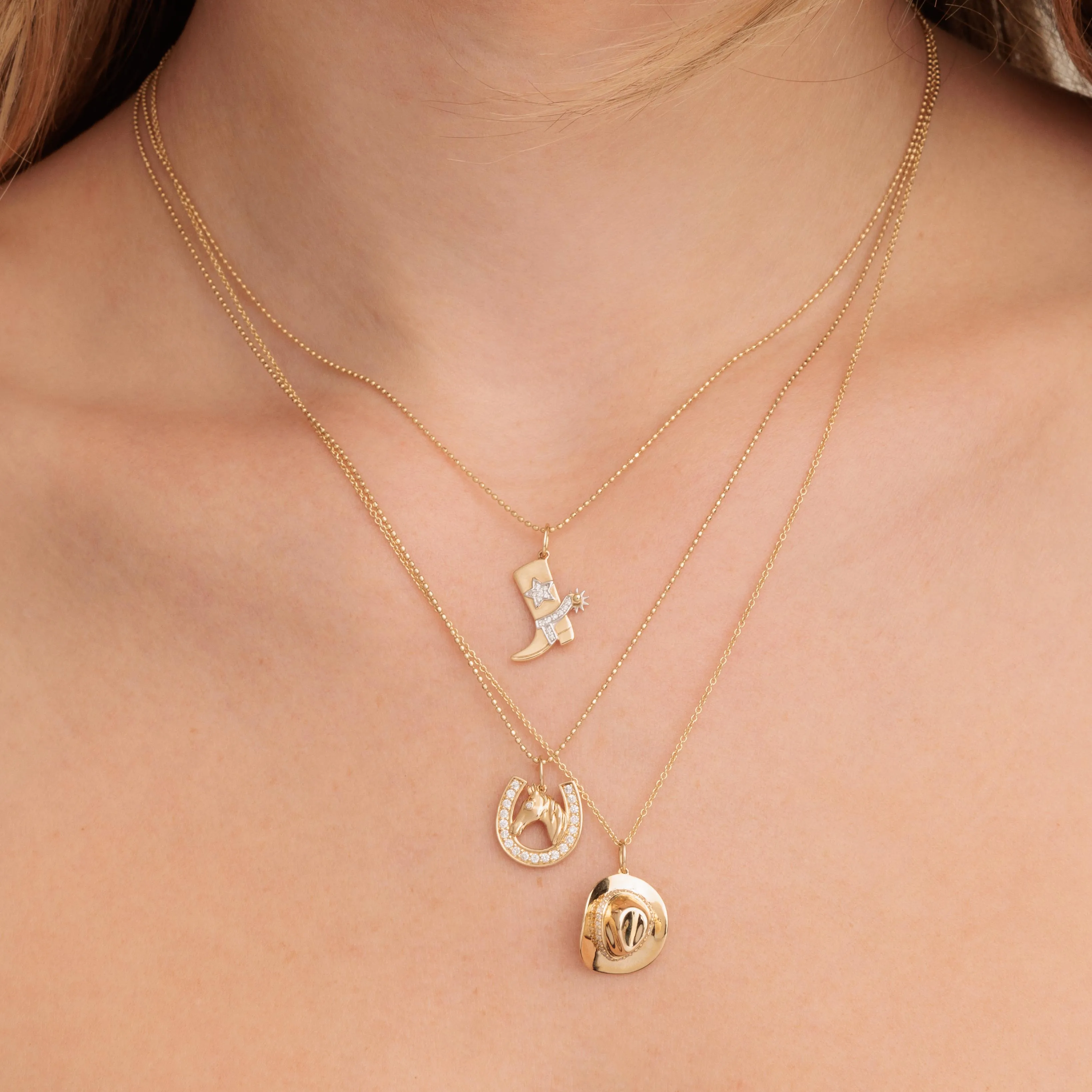 Gold & Diamond Cowboy Boot Charm