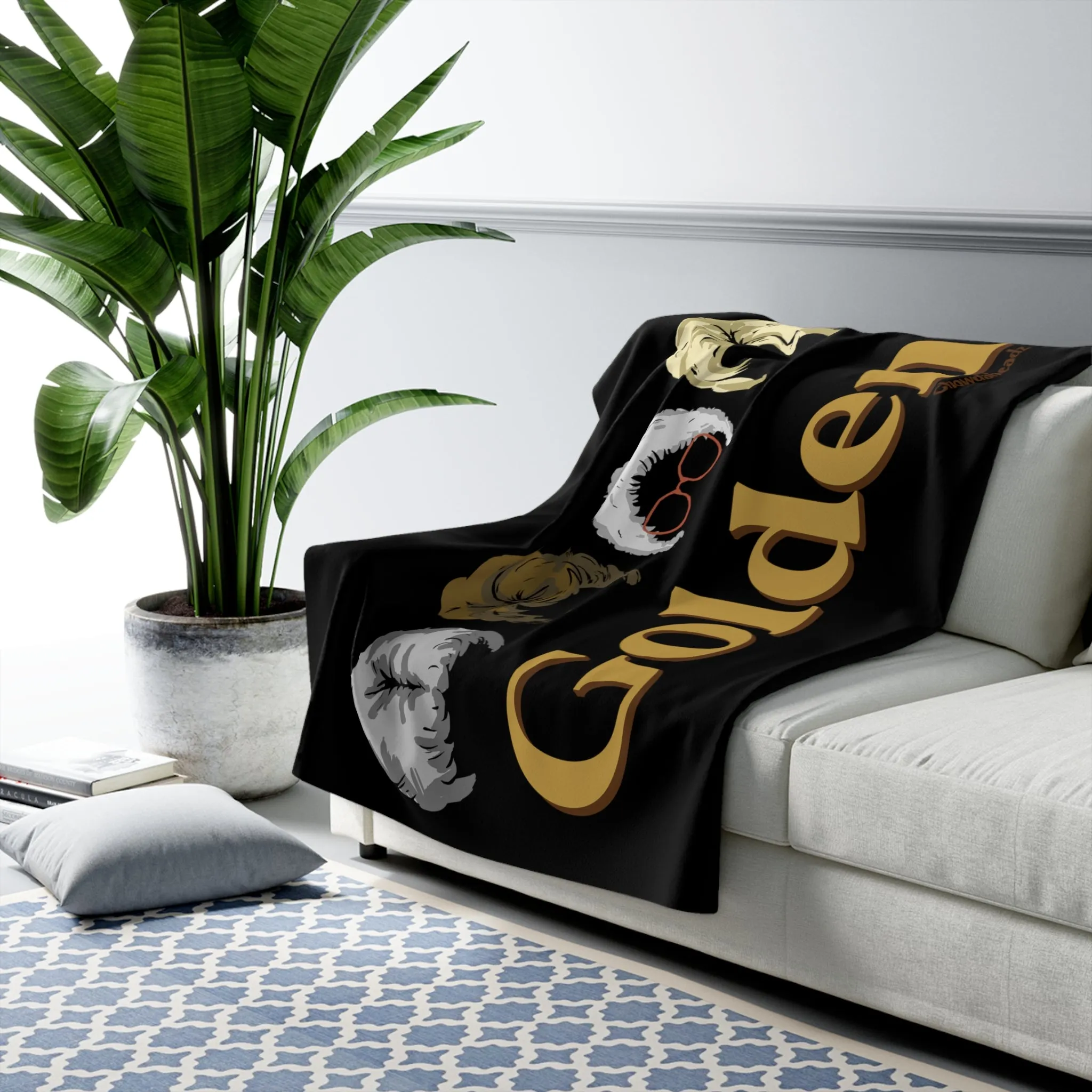 Golden Sherpa Fleece Blanket