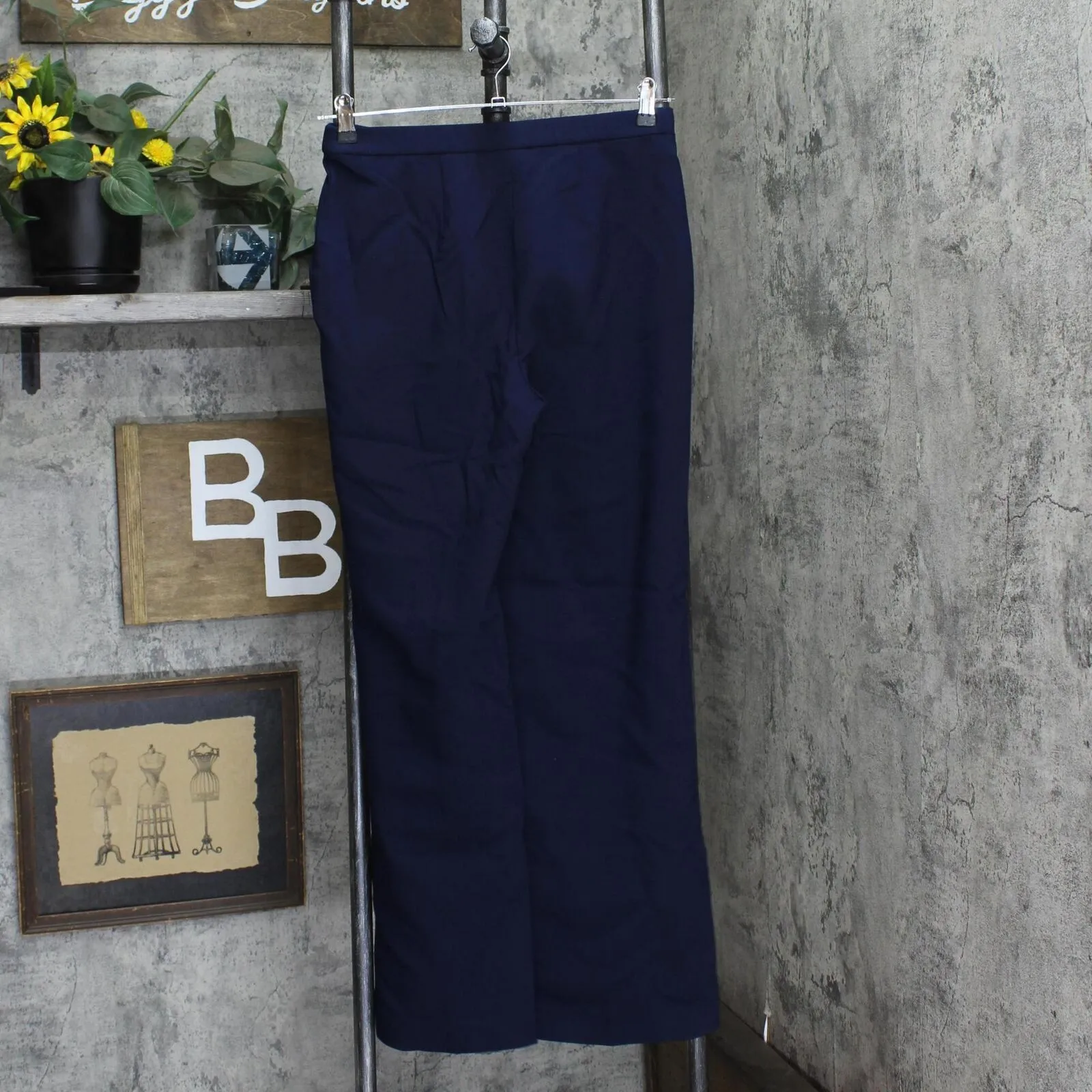 Graver by Susan Graver Womens Regular Stretch Dress Pants A343090 Navy Blue 4