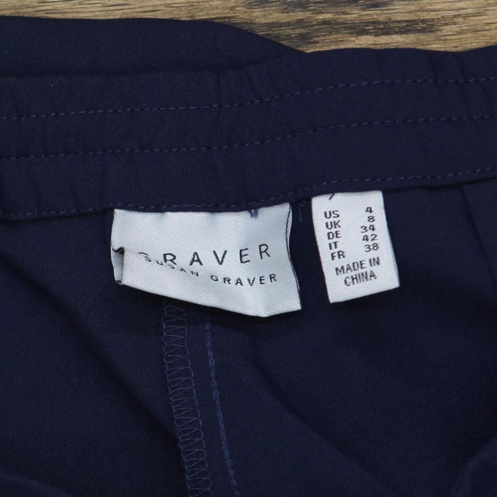 Graver by Susan Graver Womens Regular Stretch Dress Pants A343090 Navy Blue 4