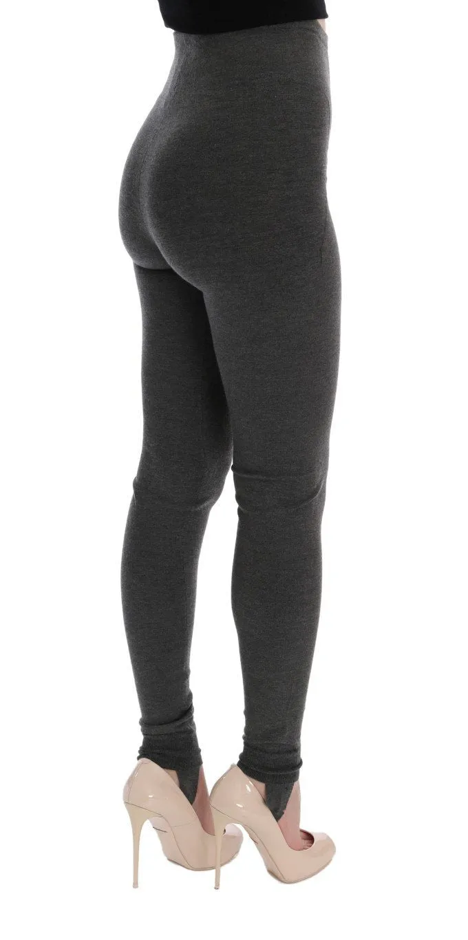 Gray Cashmere Stretch Tights