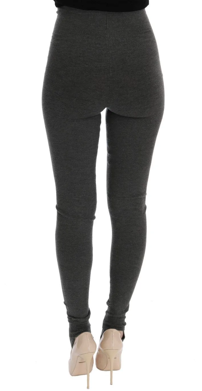 Gray Cashmere Stretch Tights