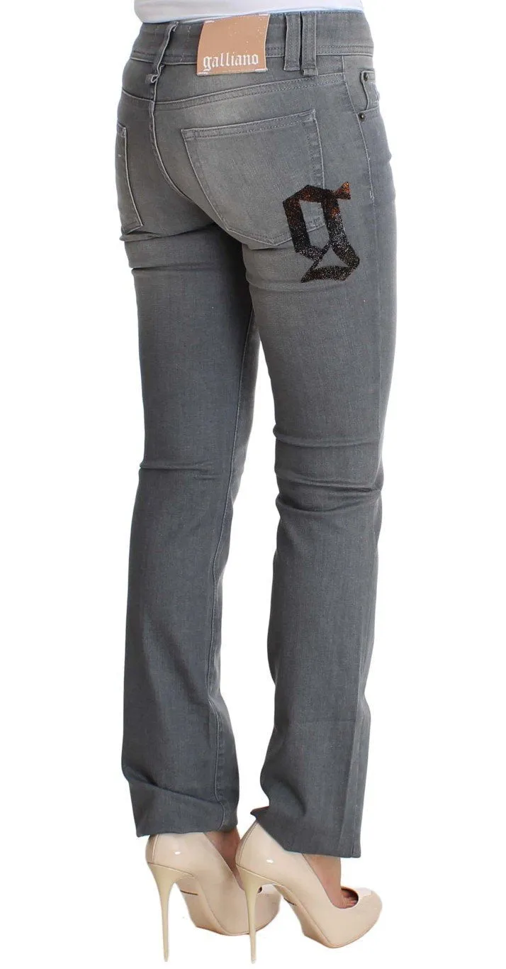 Gray Regular Fit Cotton Stretch Denim Jeans