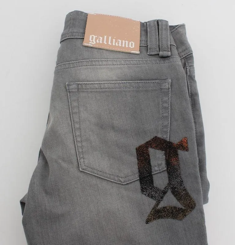 Gray Regular Fit Cotton Stretch Denim Jeans
