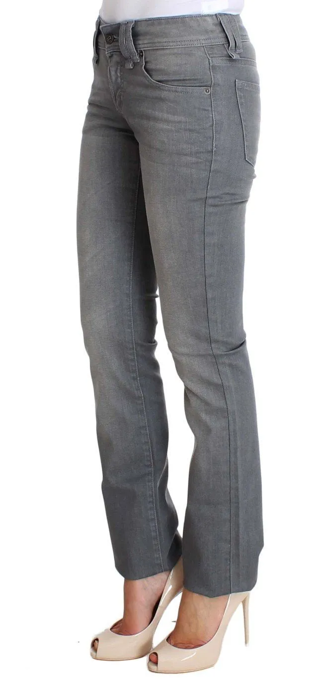 Gray Regular Fit Cotton Stretch Denim Jeans