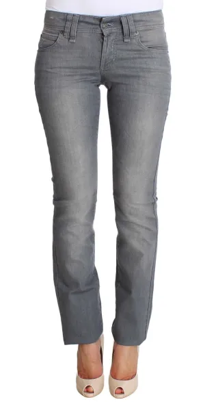 Gray Regular Fit Cotton Stretch Denim Jeans
