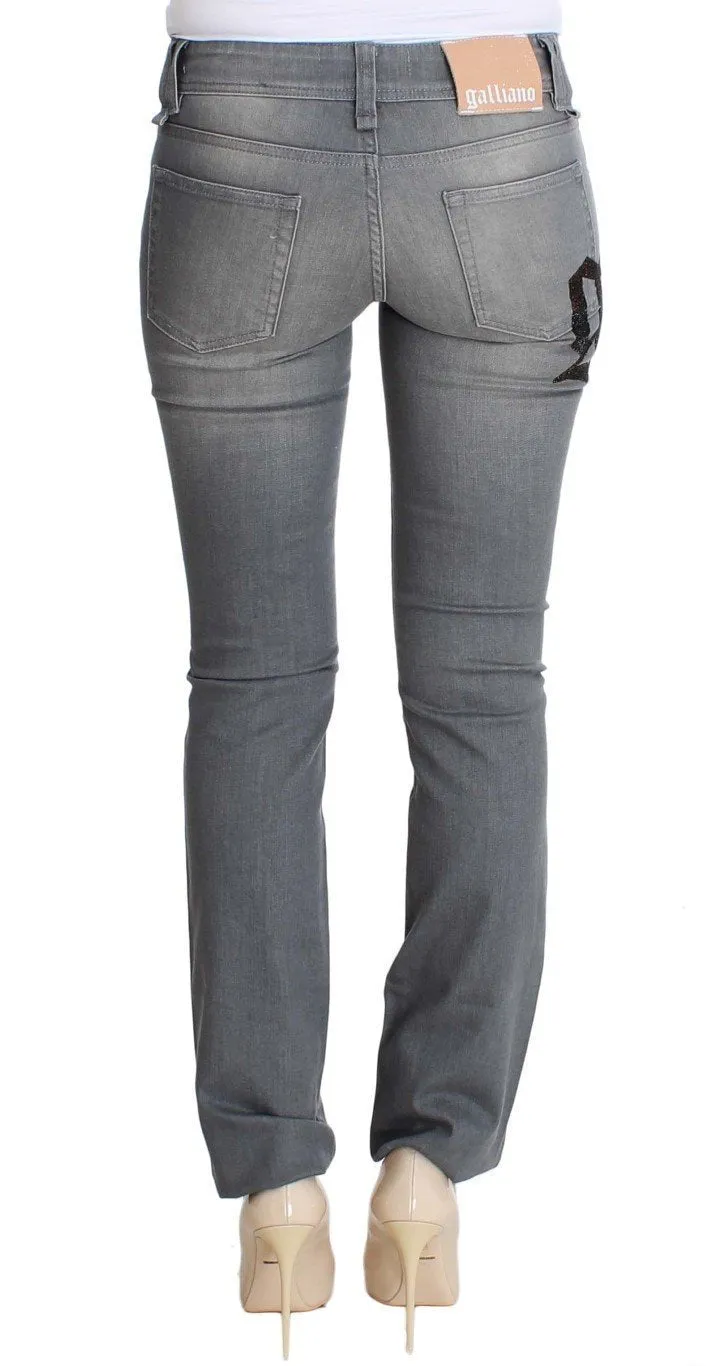 Gray Regular Fit Cotton Stretch Denim Jeans