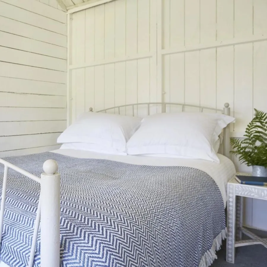 Herringbone Blanket -Navy by Weaver Green