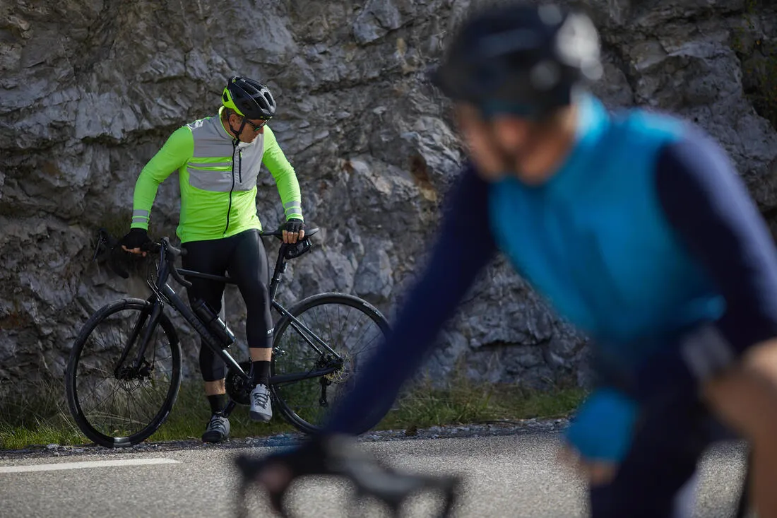 Hi-Vis EN1150 Warm Cycling Jersey RC 500 - Neon Yellow