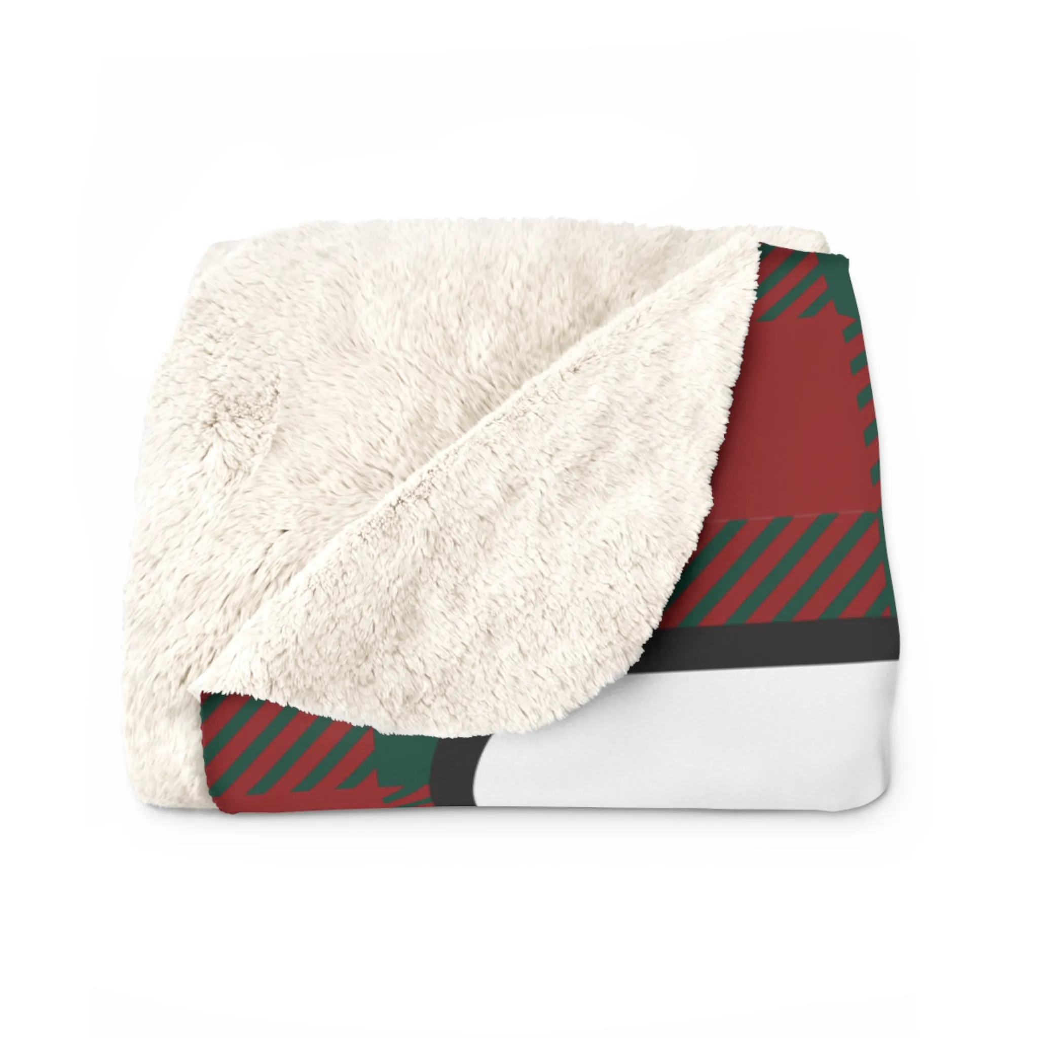 Holiday Plaid Fenway Sign Sherpa Fleece Blanket
