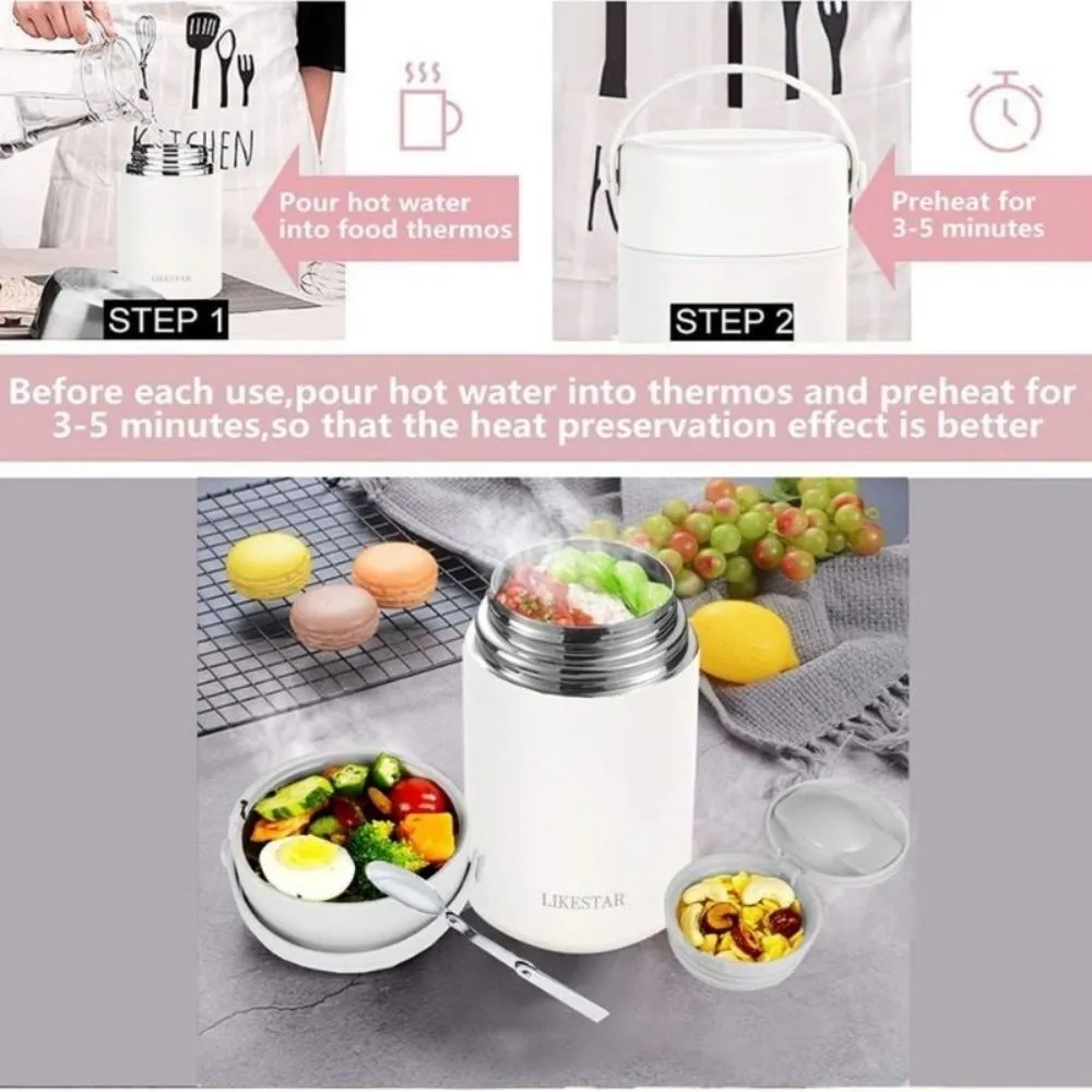 Homlly Stainless Steel Thermal Portable Lunch Food Soup Containers Mug (850ML/1050ML )
