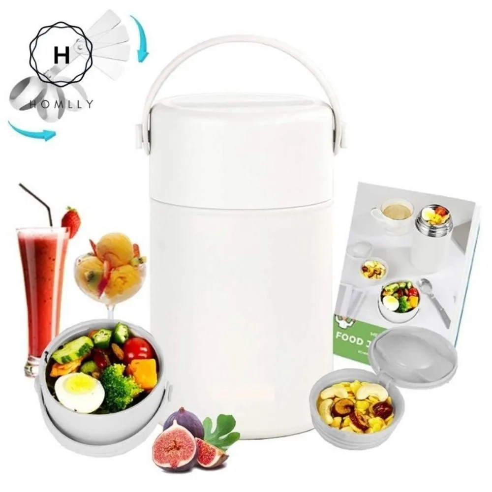 Homlly Stainless Steel Thermal Portable Lunch Food Soup Containers Mug (850ML/1050ML )