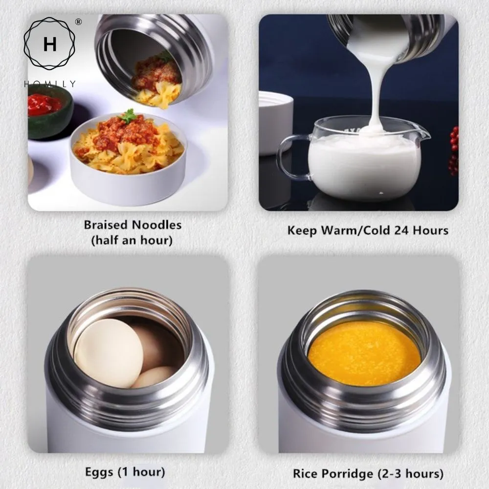 Homlly Stainless Steel Thermal Portable Lunch Food Soup Containers Mug (850ML/1050ML )