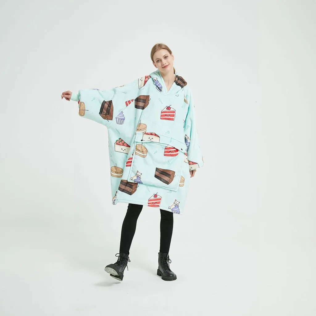 Hoodie Blanket (Adult Cake Blue)