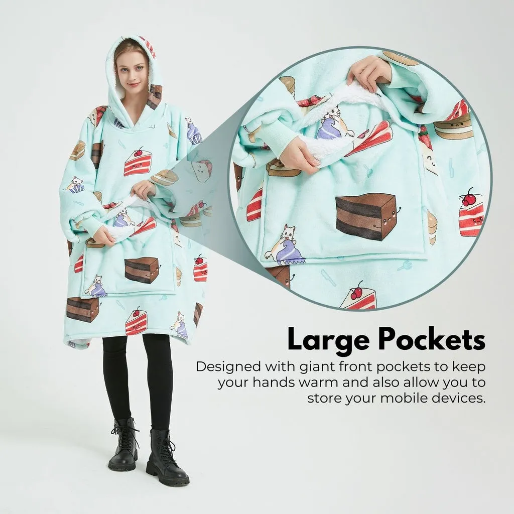 Hoodie Blanket (Adult Cake Blue)