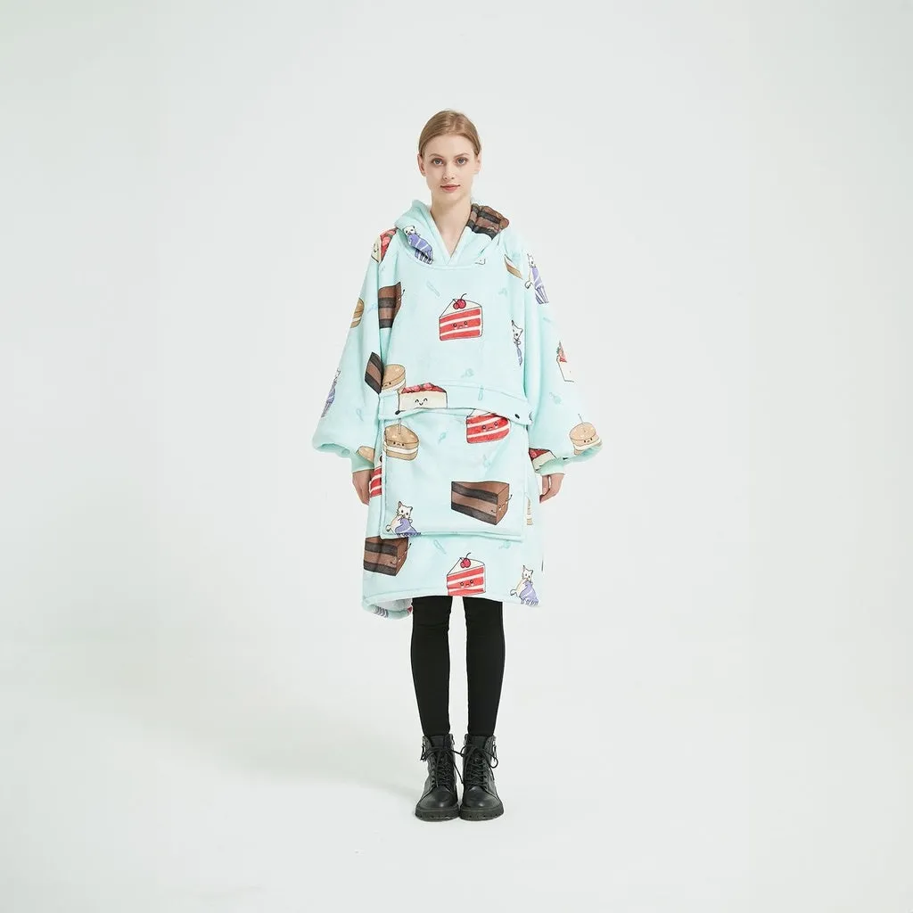 Hoodie Blanket (Adult Cake Blue)