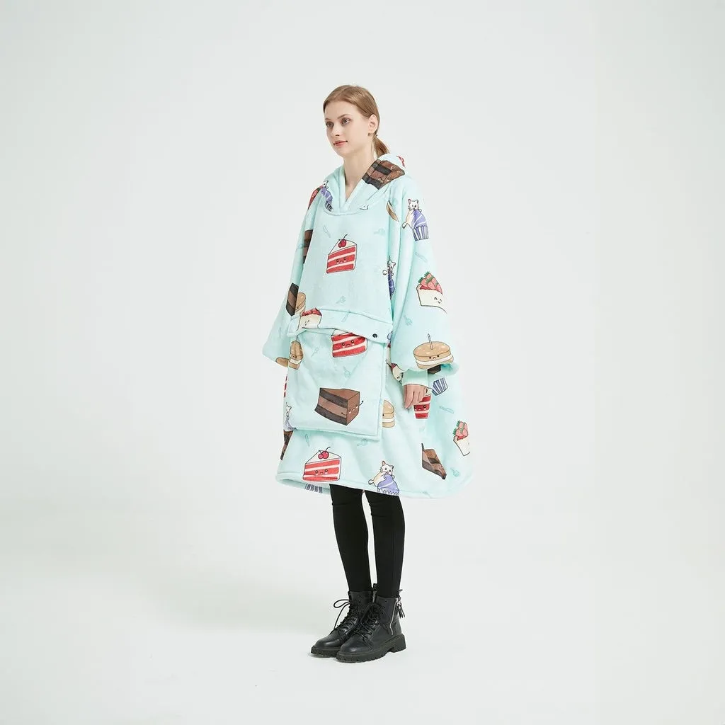 Hoodie Blanket (Adult Cake Blue)