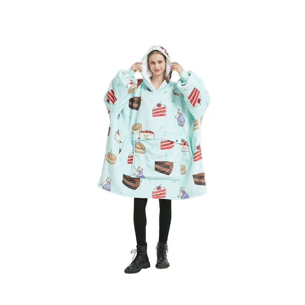 Hoodie Blanket (Adult Cake Blue)