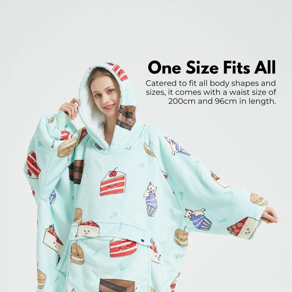 Hoodie Blanket (Adult Cake Blue)