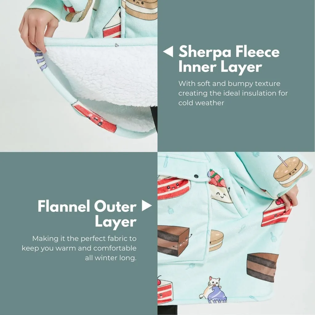 Hoodie Blanket (Adult Cake Blue)