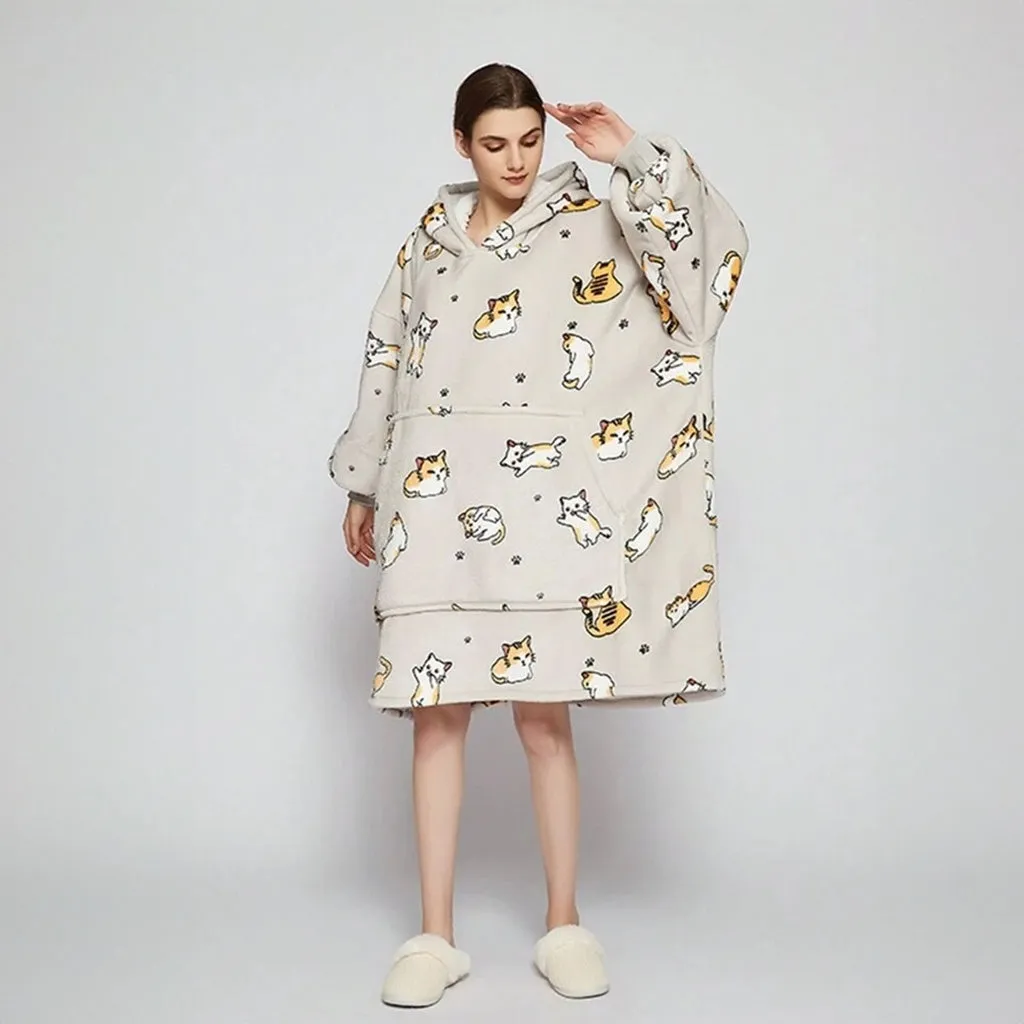 Hoodie Blanket Adult (Cat)