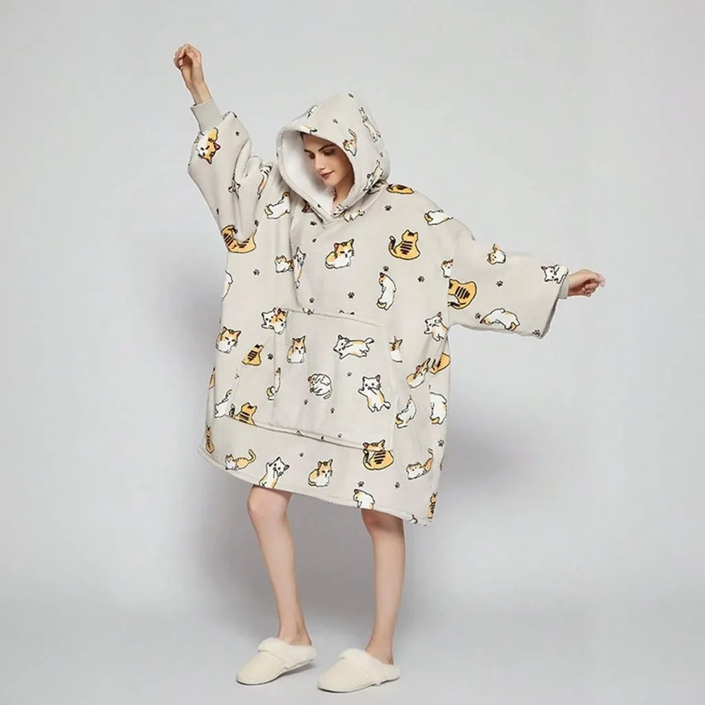 Hoodie Blanket Adult (Cat)