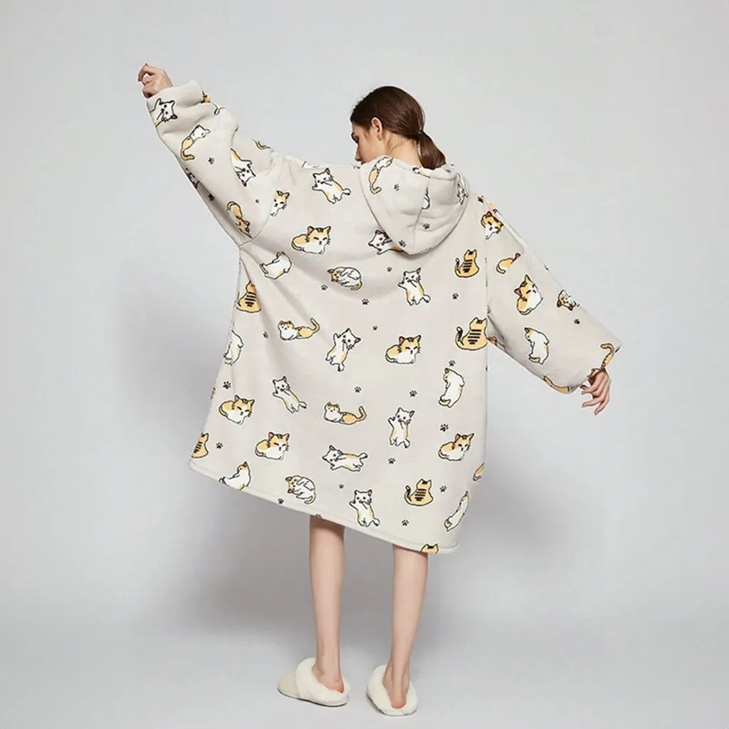 Hoodie Blanket Adult (Cat)