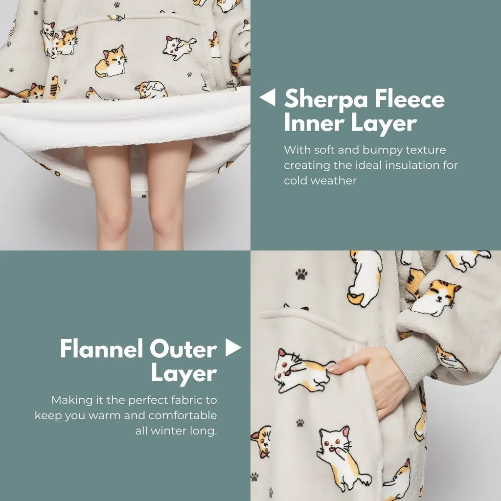 Hoodie Blanket Adult (Cat)