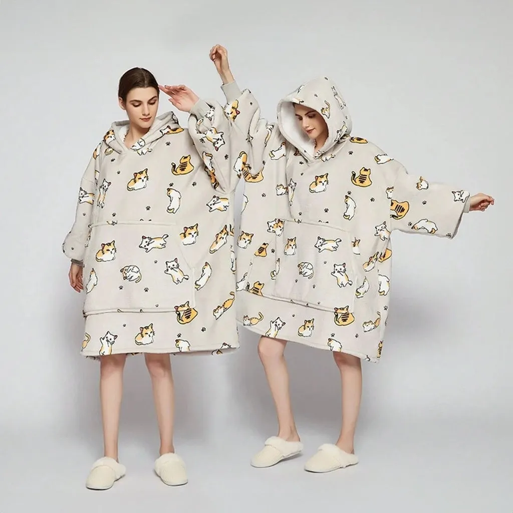 Hoodie Blanket Adult (Cat)