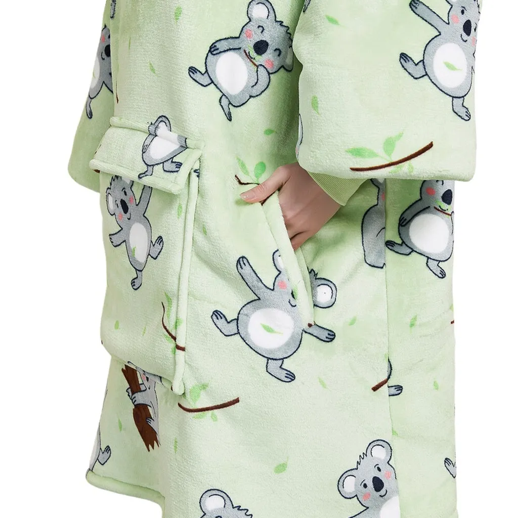 Hoodie Blanket (Adult Koala Bear Green)