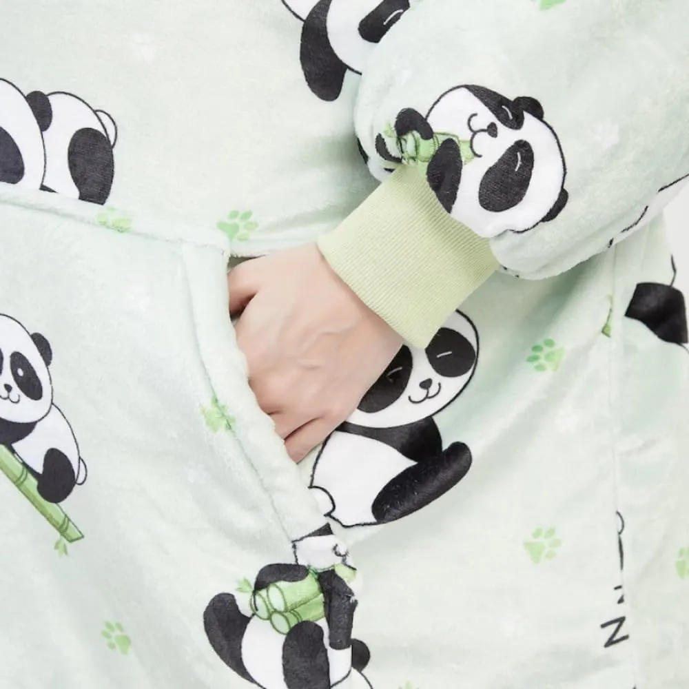 Hoodie Blanket (Adult Panda Green) GO-HB-143-AYS