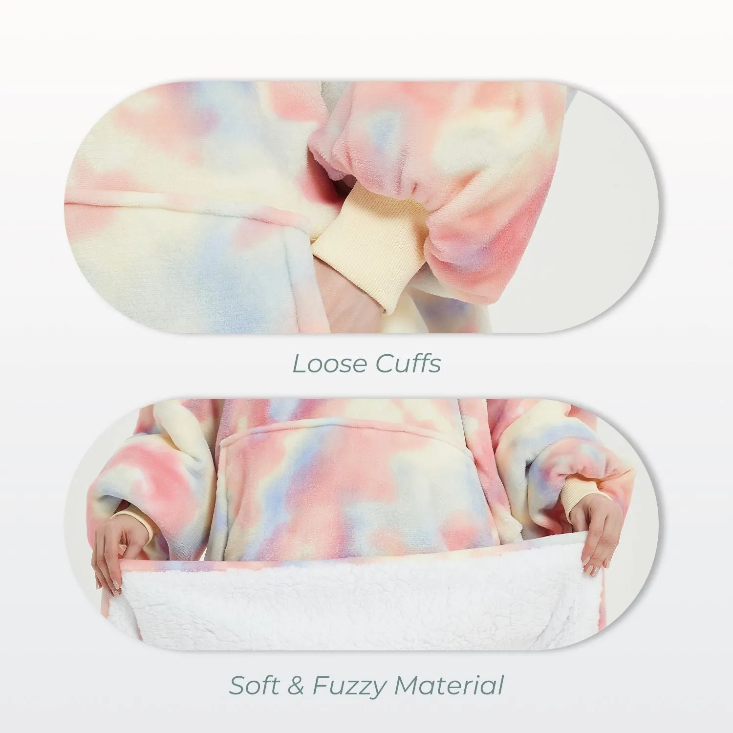 Hoodie Blanket Adult Tie-Dyed Beige