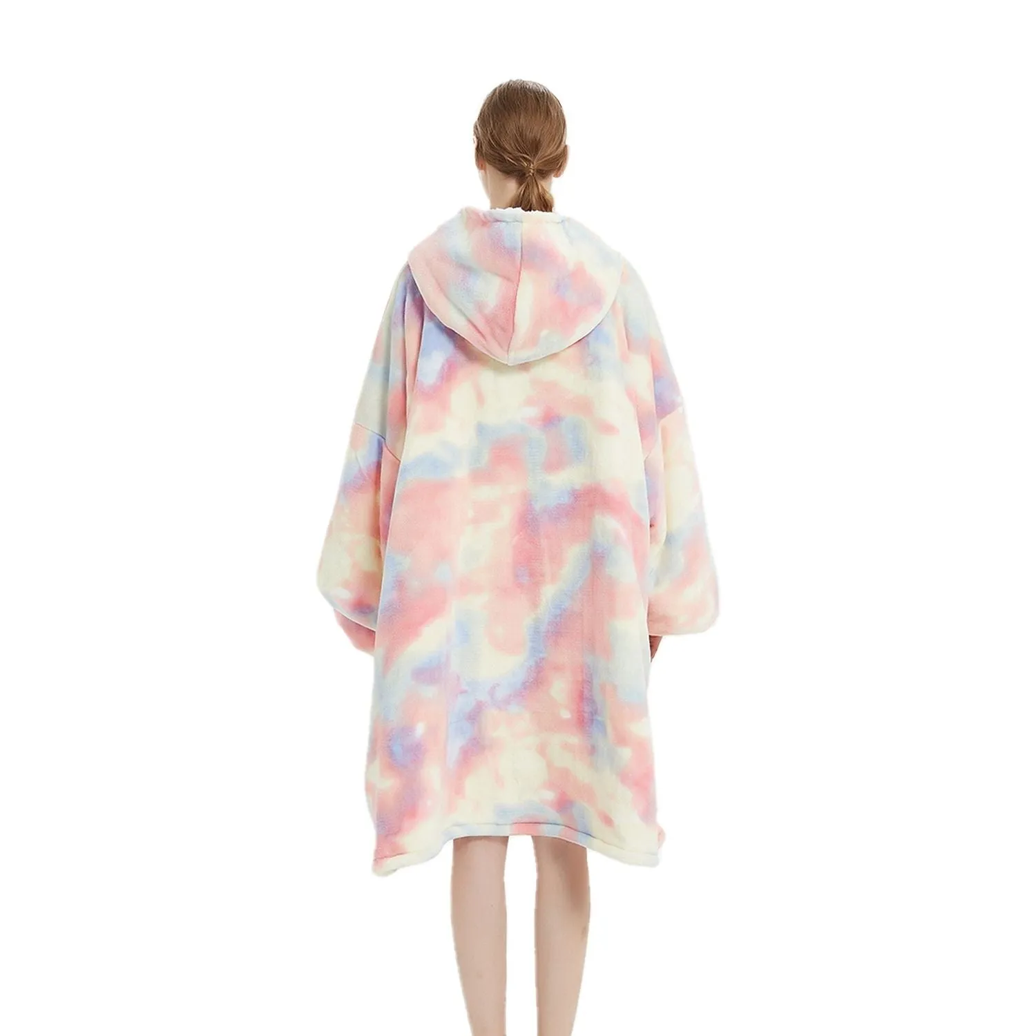 Hoodie Blanket Adult Tie-Dyed Beige