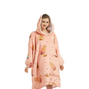 Hoodie Blanket Ice Cream Pink