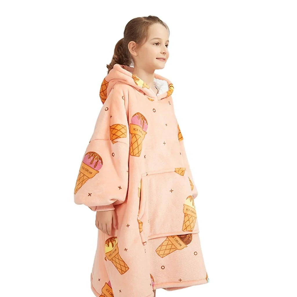 Hoodie Blanket Kids Ice Cream