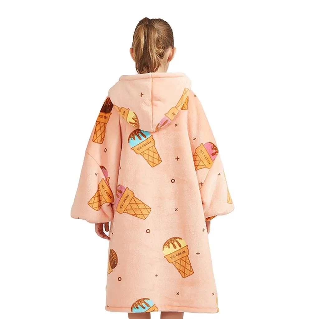Hoodie Blanket Kids Ice Cream