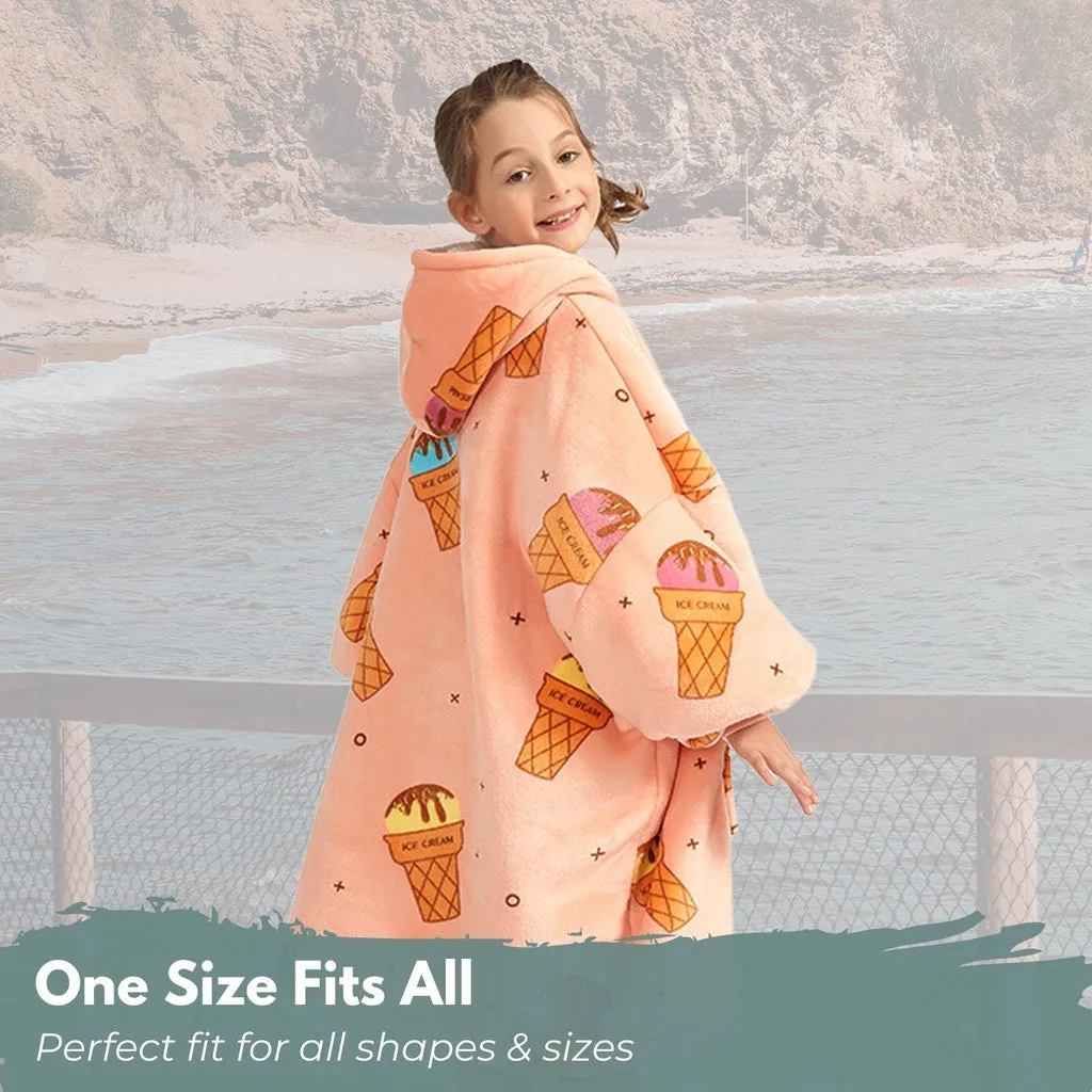 Hoodie Blanket Kids Ice Cream