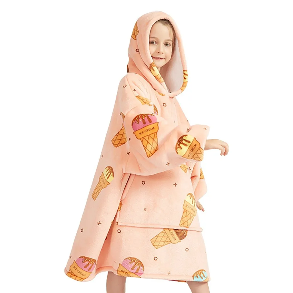 Hoodie Blanket Kids Ice Cream