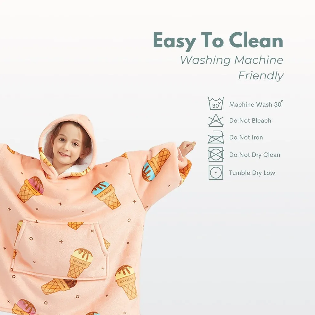 Hoodie Blanket Kids Ice Cream