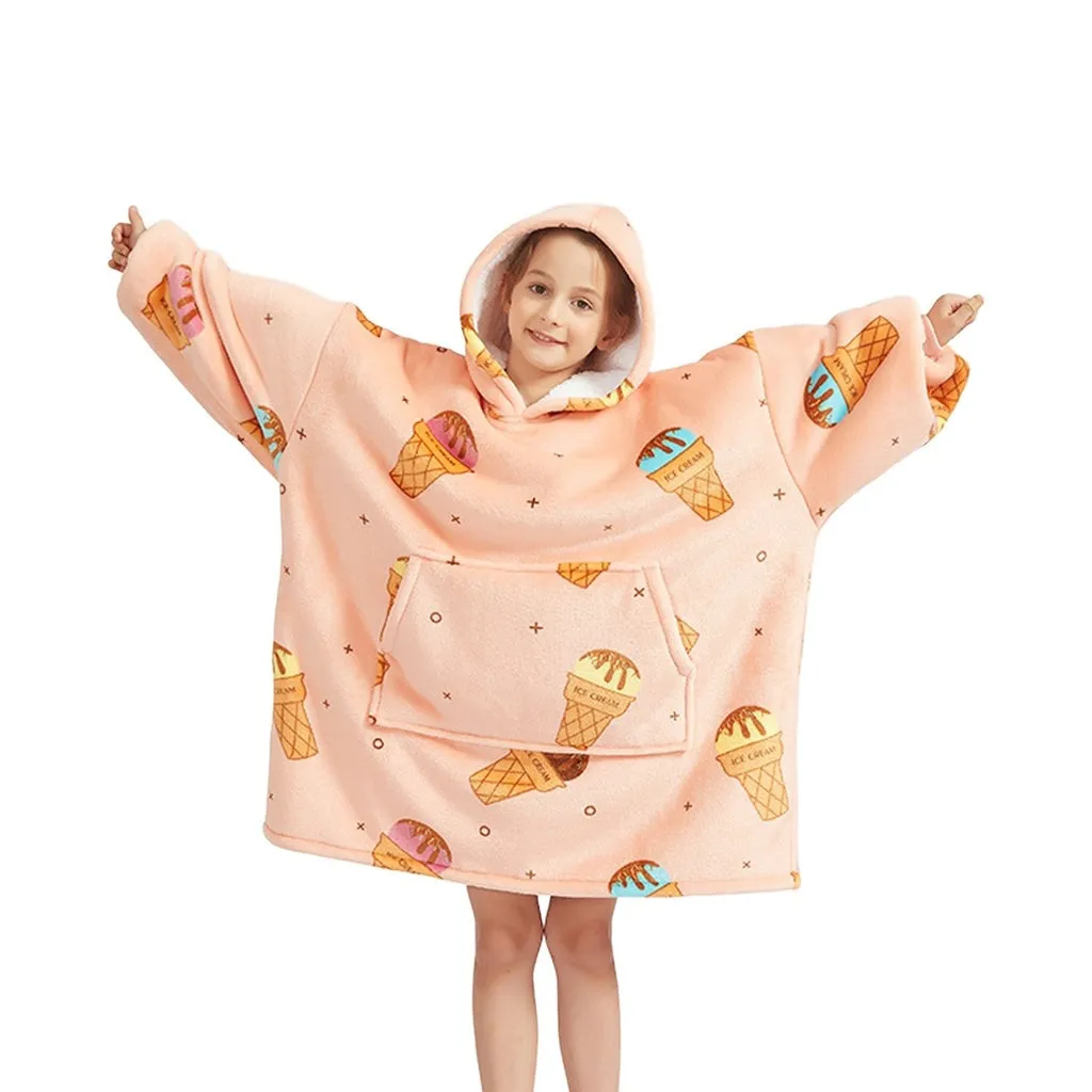 Hoodie Blanket Kids Ice Cream